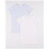 Prénatal Pack 2 t-shirt intime bambina cotone Oeko-Tex grigio/rosa