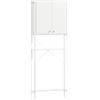 Mobile Bagno Sopra Wc E Lavatrice Con Armadietto E Ripiano Aperto, 64x20x180 Cm, Bianco