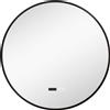 Specchio Bagno Con Luce Led Regolabile, Antiappannamento E Display Tempo E Temperatura, Ø70 Cm, Nero