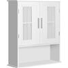 Mobiletto Da Bagno A Muro Salvaspazio Con Armadietto E Ripiano, 60x20x70 Cm, Bianco