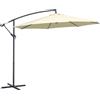 Ombrellone Decentrato Da Giardino Con Base A Croce Inclusa, In Metallo E Poliestere, 3x2.5 M, Beige
