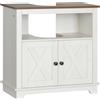 Mobile Bagno Sotto Lavabo Con Armadietto A 2 Ante E Ripiano Aperto, In Truciolato, 60x30x60 cm