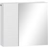 Armadio A Specchio Da Bagno In Truciolato E Vetro Con 4 Ripiani Regolabili E Design A Muro, 48x15x45 Cm, Bianco
