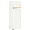 Mobiletto Bagno Con Cassetto E Armadietto Con Mensola Regolabile In Legno 30x33x88cm, Bianco
