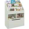 Piccola Libreria Per Bambini Con Ripiani E Cassetto In Mdf, 60x29.9x90cm, Verde