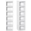 Libreria Scaffale Porta Cd Set 2 Pezzi A 12 Ripiani In Legno, 21x19.2x88.3 Cm, Bianco