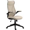 Sedia Da Ufficio Con Braccioli Ribaltabili, Altezza Regolabile E Schienale Inclinabile, Beige