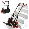 Carrello Portapacchi Pieghevole 120 Kg Max Con Maniglia Estraibile, 44 X 38 X 106.5 Cm, Rosso E Nero