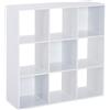 Libreria Bianca Per Casa E Ufficio, Scaffale Dal Design Moderno Con 9 Scomparti In Legno, 91x29.5x91cm