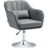 Sedia Per Scrivania Girevole Con Altezza Regolabile Cuscino Lombare, Tessuto Tecnico, Grigio