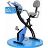 Cyclette Pieghevole Con Resistenza Magnetica 8 Livelli, Sensore Di Frequenza Cardiaca, Volano 2.5kg, Azzurro