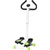 Stepper Con Manubrio, Pedali Antiscivolo E Monitor Lcd, In Acciaio E Abs, 55x44x108 Cm, Bianco Nero E Verde