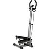 Stepper Con Manubrio Regolabile, Monitor Lcd Ed Elastici, 55x53x118-128cm, Nero