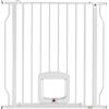 Cancello Per Cani E Gatti Estensibile Con Gattaiola Integrata, In Acciaio E Abs, 75-85x2x76 Cm, Bianco