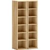Set 2 Mobili Porta Cd Con Ripiani Regolabili Per 204 Cd In Legno, 21x22.5x88.5 Cm, Rovere