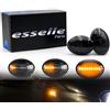 Esselle Parts Coppia Frecce Laterali Nero Fumé Progressive Dinamiche A Led per Fiat 500, 500L, Abarth 500 595 695, Plug and play Canbus nessun errore