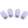 KOBONA 4 pezzi in lega di alluminio auto ruota pneumatico valvola tappi aria Stem Covers (argento)