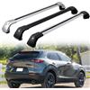 LECREA Barre Portatutto per Mazda CX-30 SUV 2020 2021, Tetto Portapacchi Barra Alluminio Auto per Railing Integrati con Serratura,Silver Black-1 Pair