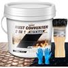 Vividye Convertitore di Ruggine e Primer per Metalli 2 in 1, 2L Antiruggine Nero per Ferro, Metallo, Rimorchio, Camion, Vernice Antiruggine e Incapsulante a Base d'Acqua, Facile Applicazione, Lunga Durata