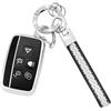 Koaudb Cover Chiave Auto per Jaguar Range Rover Sport Evoque 3 pulsanti, argento