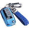 RXXR Custodia per chiave auto compatibile con Volkswagen VW Polo Skoda Fabia Golf 4/5/6 T5 Multivan a telecomando a 3 pulsanti Cover Guscio Scocca Chiave con portachiavi