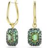 Swarovski Orecchini pendenti Sublima, Taglio ottagonale, Verdi, Finitura oro 18K
