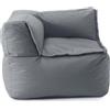 DS Produkte LUMALAND Divano pouf angolare sinistro - Combinabile con sistema modulare - 340 L - Grigio