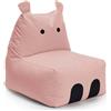 DS Produkte LUMALAND Animal Line Pouf per bambini Hippo - Rosa pastello
