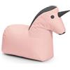 DS Produkte LUMALAND Pouf per bambini Animal Line Unicorno - Rosa pastello/Grigio acciaio