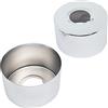 ZLYY Copertura decorativa per rubinetto circolare in acciaio inox alto 40 mm, adattatore per rubinetto, bocchetta per flangia, copertura per tubo da 3/4 (2 pezzi)