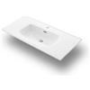 Aqa Design accessori casa lavabo da incasso, design moderno, facile da pulire, struttura resistente, salvaspazio, montaggio a muro - Bianco - 101x46,5x2 cm