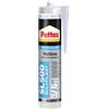 Pattex Sigillante Silicone Acetico Multiuso SL 500, Antimuffa, per Sanitari, Docce, Cucine, Bagni, Piastrelle in Ceramiche, Serramenti, Installazioni Idrauliche, Sigillante Bianco, Cartuccia da 300 ml