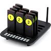 WNKRUN Sistema di Paginazione Pager Wireless, 10 Paginatori, Esterno 800M, Sistema di Paginazione per Ristoranti, Chiamata per Clienti, Food Truck, Caffè, Hotel, Logistica (1 Tastiera 10 Paginatori)
