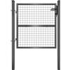 SONGMICS Cancello da Giardino, Cancelletto da Giardino, Acciaio Zincato con Serratura, Porta di 106 x 100 cm (L x H), Tubo Tondo, Cancello per Recinzione, Grigio GGD150A01