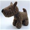 G.B. Fermaporta in stoffa morbido colore beige e marrone a forma di CANE (30 x 20 x 10)