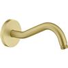 RANDOM Braccio doccia curvo da 20,3 cm con flangia in oro spazzolato a forma di S, braccio di estensione per soffione doccia, in acciaio inox, montaggio a parete. RD-91068-8BG