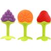 Grsrkep Giocattoli per la dentizione del bambino Silicone morbido a forma di frutta Uva Fragola Arancione Massaggiagengive Dentizione Sollievo dal dolore Gengive Giocattolo da masticare per bambini piccoli e