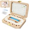 SUQ Scatola Dentini con Cornice Fotografica, Scatola di Stoccaggio dei Denti dei Bambini, Scatola dei Denti del Latte per Ragazzi e Ragazze, Regalo di Nascita, Battesimo, Kit di Compleanno