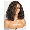 LUVME HAIR Parrucca riccia da 30,5 cm, senza colla, pretagliata, non riconoscibile, in pizzo HD, riccio, bob, parrucca corta, nera con riflessi biondi