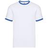 FRUIT OF THE LOOM T-shirt ringer uomo Bianco con profili Blu royal