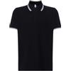 JHK Polo Uomo regular Contrast nera/bianca