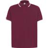 JHK Polo Uomo regular Contrast bordeaux/bianca