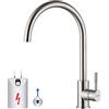 GRIFEMA Irismart G4008-98 - Rubinetto da cucina a bassa pressione, miscelatore per lavello a risparmio energetico, in acciaio inox