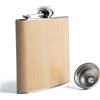 SPDYCESS Fiaschetta in Legno 6oz Fiaschetta in Acciaio Inox con Imbuto Piccole Fiasco per Liquori per Uomini Papà Regalo Campeggio Arrampicata Golf Pesca
