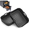 MOWETOO 2 Pezzi Teglia per Friggitrice ad Aria,Accessori Friggitrice ad Aria in Silicone Riutilizzabile,23,5 x 19 cm,per Friggitrice ad Aria Cosori Turbo Tower Compact ad 8,6L con Doppio Cestello CAF-DC861