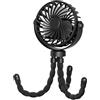 JZ Ventilatore flessibile per carrozzina, ricaricabile tramite USB, con 3 velocità e luce notturna, mini ventilatore portatile con treppiede per polpo, silenzioso ventilatore personale per passeggino