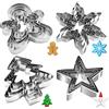 TaimeiMao 20 Pezzi Stampi per Biscotti Natalizi,Biscotti Stampi in Acciaio Inox,Formine per Biscotti Forma di Fiocco di Neve,Albero di Natale,Fiocco di Neve,Omino di Marzapane (20 pezzi)