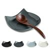 Miamolo Poggiamestolo in ceramica per piano cottura, supporto per cucchiaio da cucina per gatto, simpatico poggiamestolo per spatola, cucchiai, mestoli, grigio scuro