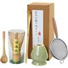 Flearitzo MATCHA KIT (5 pezzi) Set da Tè Matcha Set di Matcha Giapponese Chasen Supporto per frullino in ceramica Cucchiaio per matcha la scelta perfetta per gli amanti della cultura giapponese del Matcha