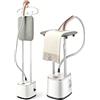 LIROPAU Piastra a vapore verticale, 2 in 1, con asse da stiro, stazione da stiro a vapore da 2000 W e spazzola a vapore con 10 livelli di vapore, serbatoio dell'acqua da 2,7 l, stazione per ferro da stiro a
